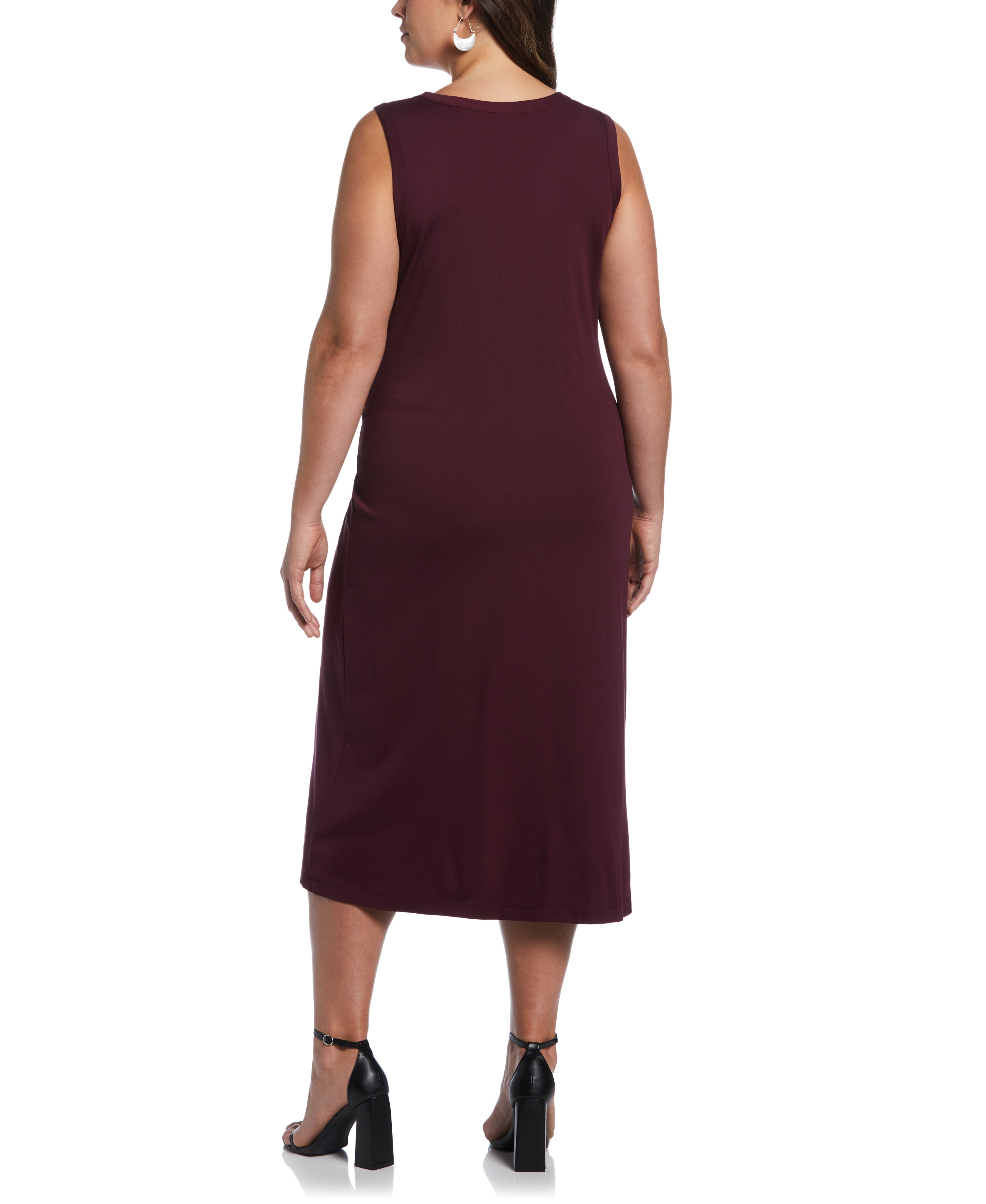 Plus Size Ponte Knit Twist Front Midi Dress for Women - Comfortable Stretchy Work Dress & Casual Office Wear | Perfect for Business Meetings, Date Nights & Special Occasions