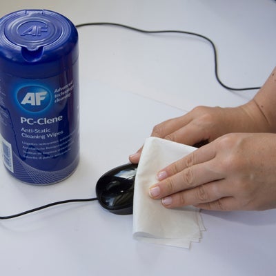 AF PC Clene Anti Static Wipes for Electronics - 100 Count Tub | Safe for Computers, Laptops, Screens & Keyboards | Dust & Static Removal for Office & Gaming Setup