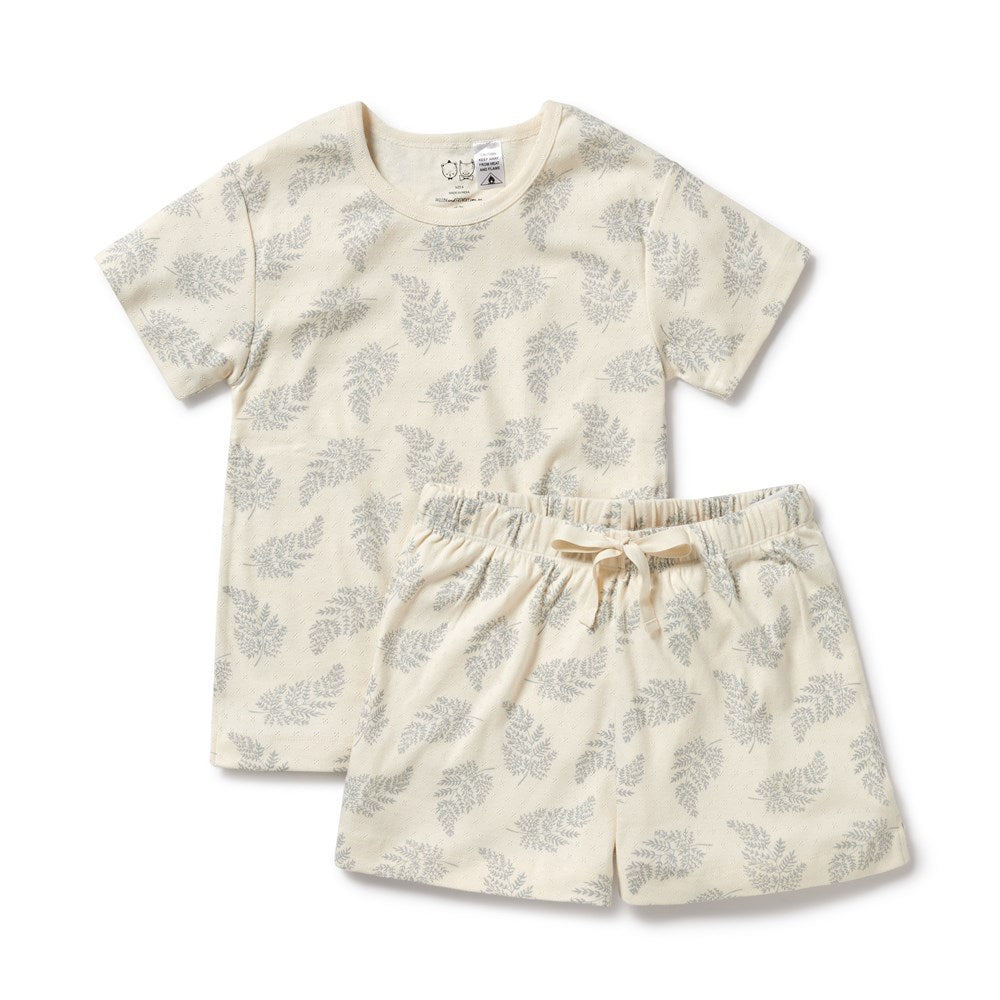 Forever Ferns Organic Cotton Women's Short Sleeve Pajama Set - Soft & Breathable Sleepwear for Women, Perfect for Lounge, Travel & Relaxation at Home