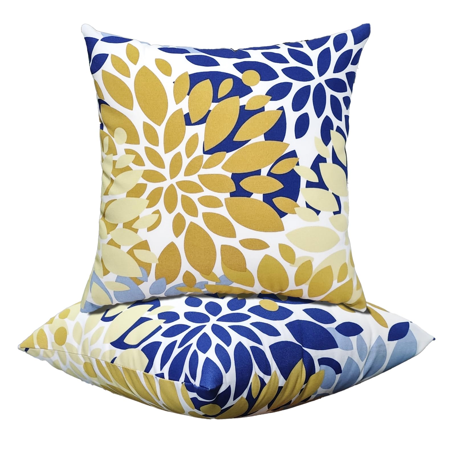 Waterproof Outdoor Lumbar Pillow Covers - 2 Pack 18x18 Inch Decorative Throw Pillow Cases for Patio Furniture, Couch, Sofa & Bedroom - Perfect for Back Support While Relaxing in Garden or Living Room