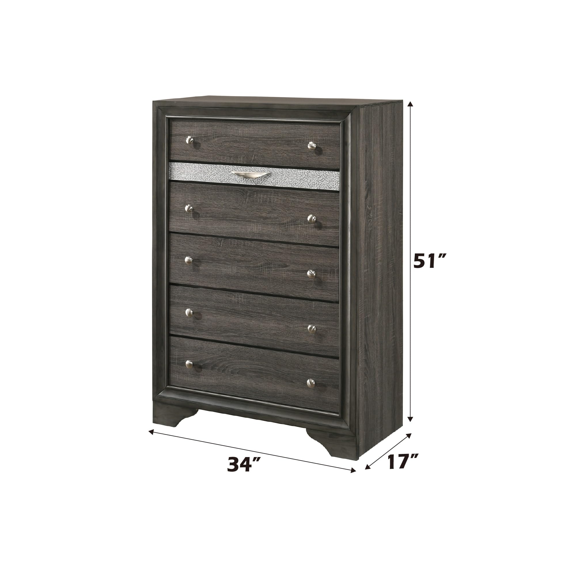 Acme Naima Gray Wooden Storage Chest - Stylish Home Organization for Bedroom, Living Room & Entryway