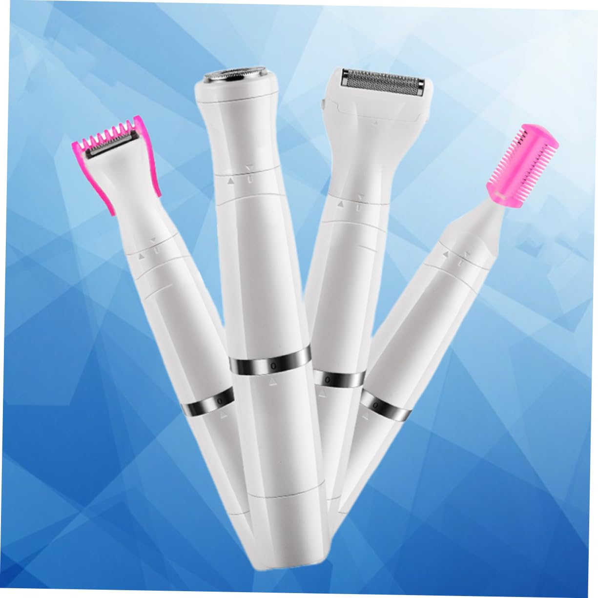 Pearl White USB Rechargeable 4-in-1 Electric Razor for Women - Painless Hair Removal, Smooth Skin, Underarm & Body Shaver - Perfect for Travel, Gym & Daily Beauty Routine