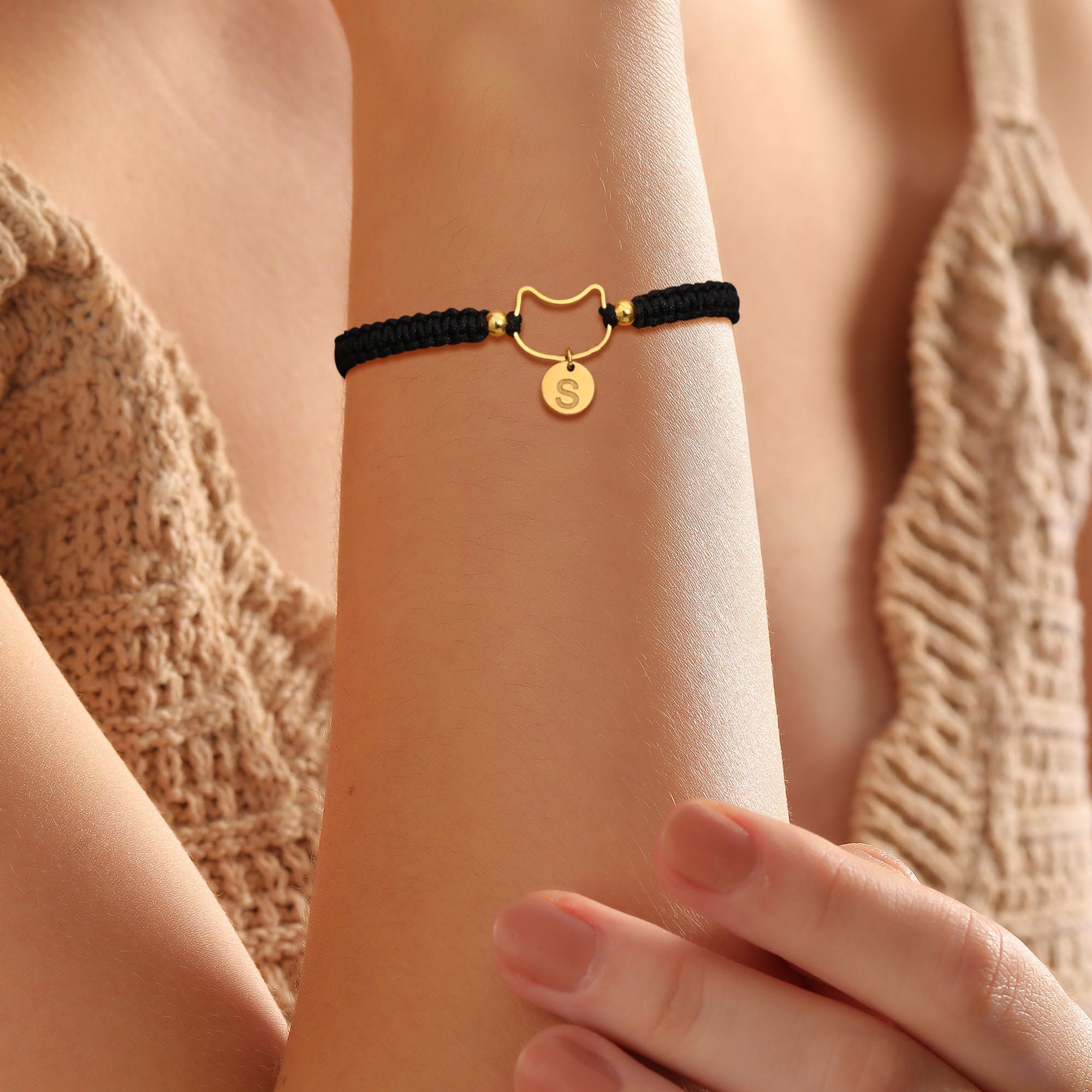 Personalized Initial Letter Bracelet for Women - Handmade Braided Friendship Bracelet with Charm | Birthday Gift for Her, Best Friend Gift Idea | Perfect for Everyday Wear, Special Occasions & Matching Friendship Jewelry