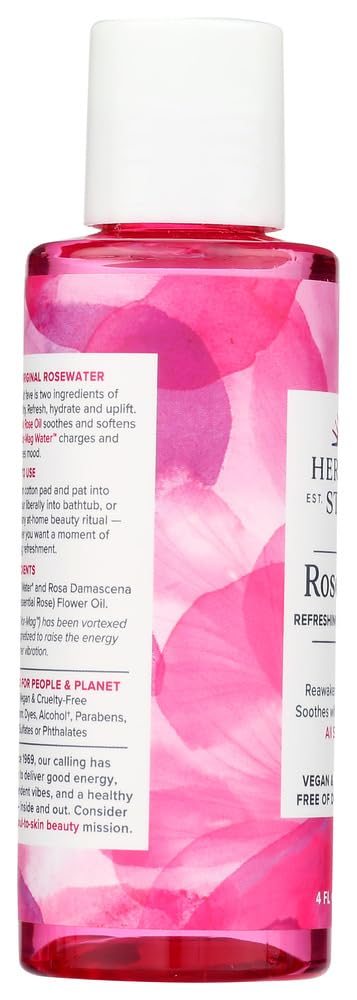 Heritage Products Rose Petals Rosewater - 2 Pack (4 Fl Oz Each) | Natural Skin Toner & Hydrating Facial Mist for Glowing Skin | Perfect for Spa Days, Bridal Prep & DIY Beauty Treatments