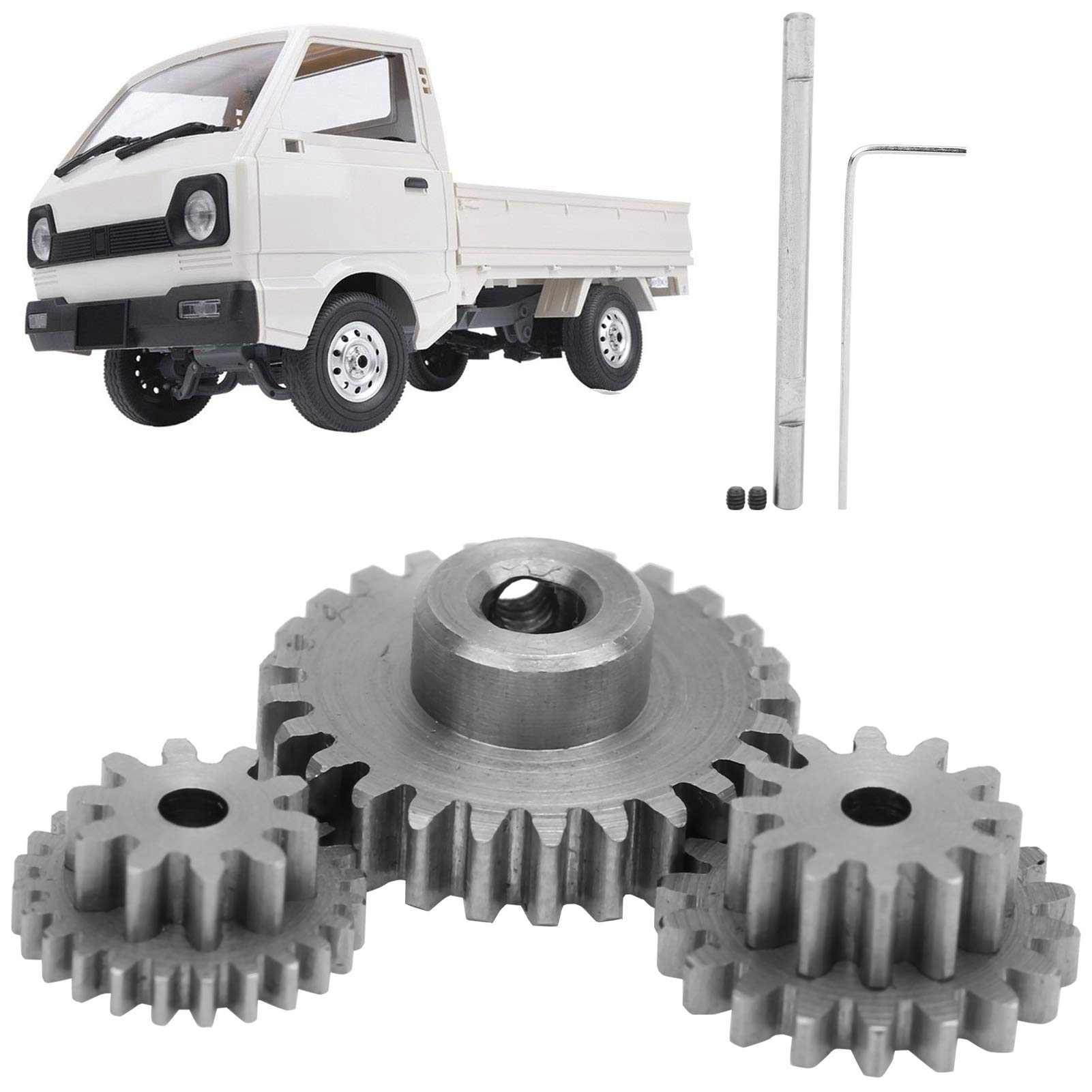 VGEBY 1/10 Scale RC Car Steel Gear Replacement Parts - Compatible with WPL D12 1/10 RC Trucks & Model Cars - Durable Upgrade Accessories for Off-Road Racing & Crawling Scenes