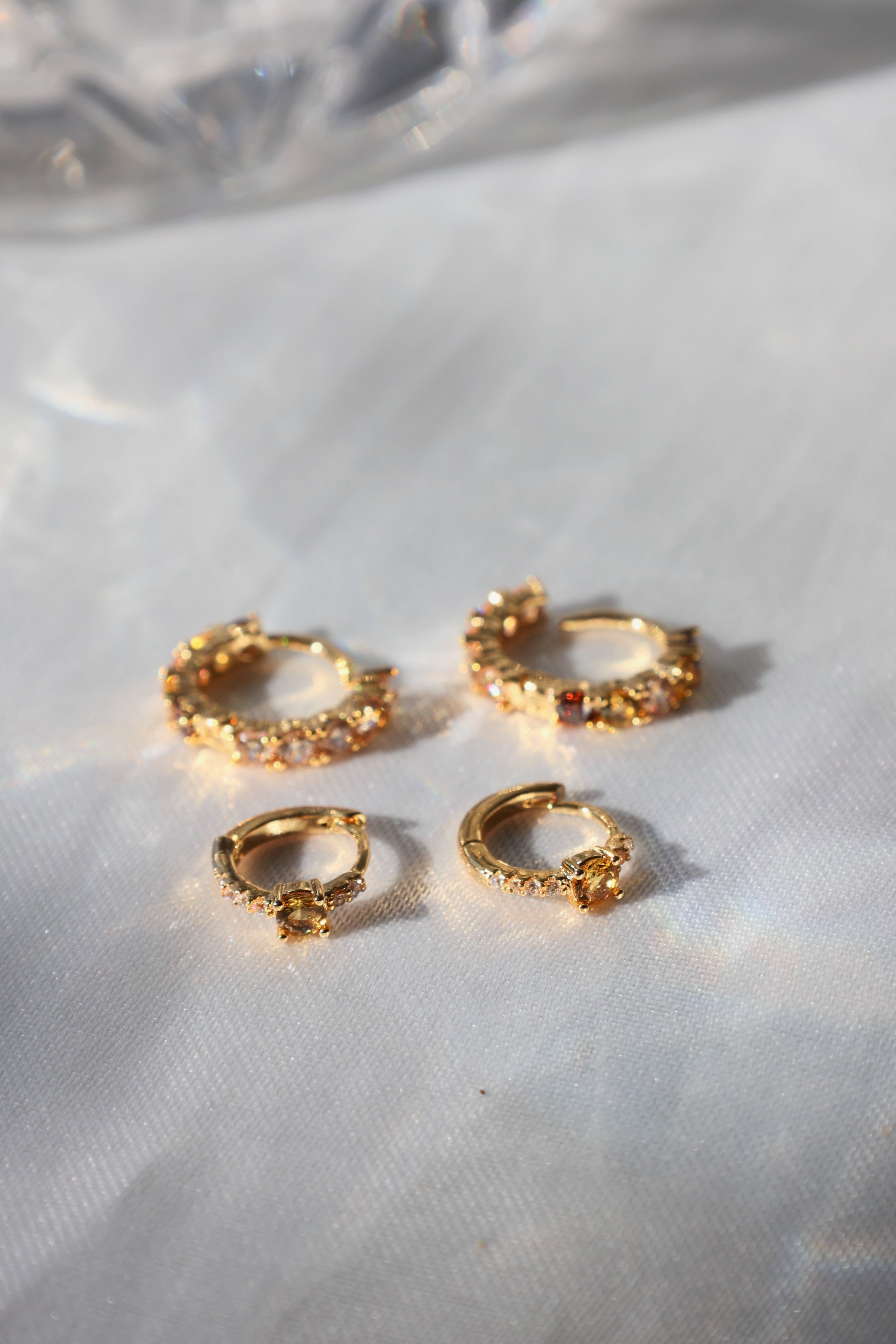 Gemstone Huggie Hoop Earrings Set - Dainty & Elegant Jewelry for Women - Perfect for Everyday Wear, Parties & Gifts