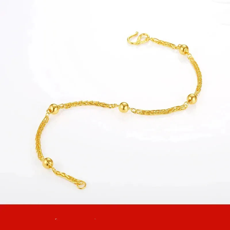 24K Pure Gold Bracelet 999 Solid Real Gold Bangle - Elegant Romantic Classic Jewelry for Women, Perfect Gift for Anniversary, Birthday & Valentine's Day