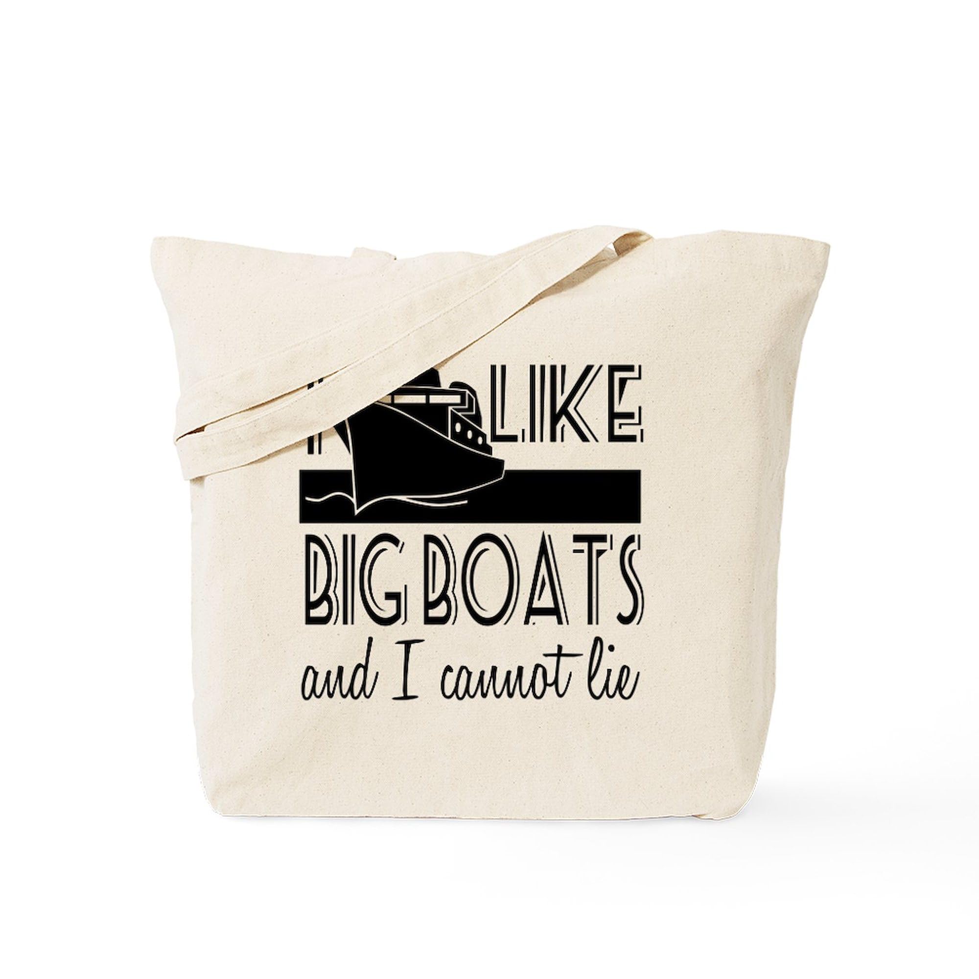 CafePress 'I Like Big Boats' Natural Canvas Tote Bag - Eco-Friendly Reusable Shopping Bag for Groceries, Beach Trips & Daily Use