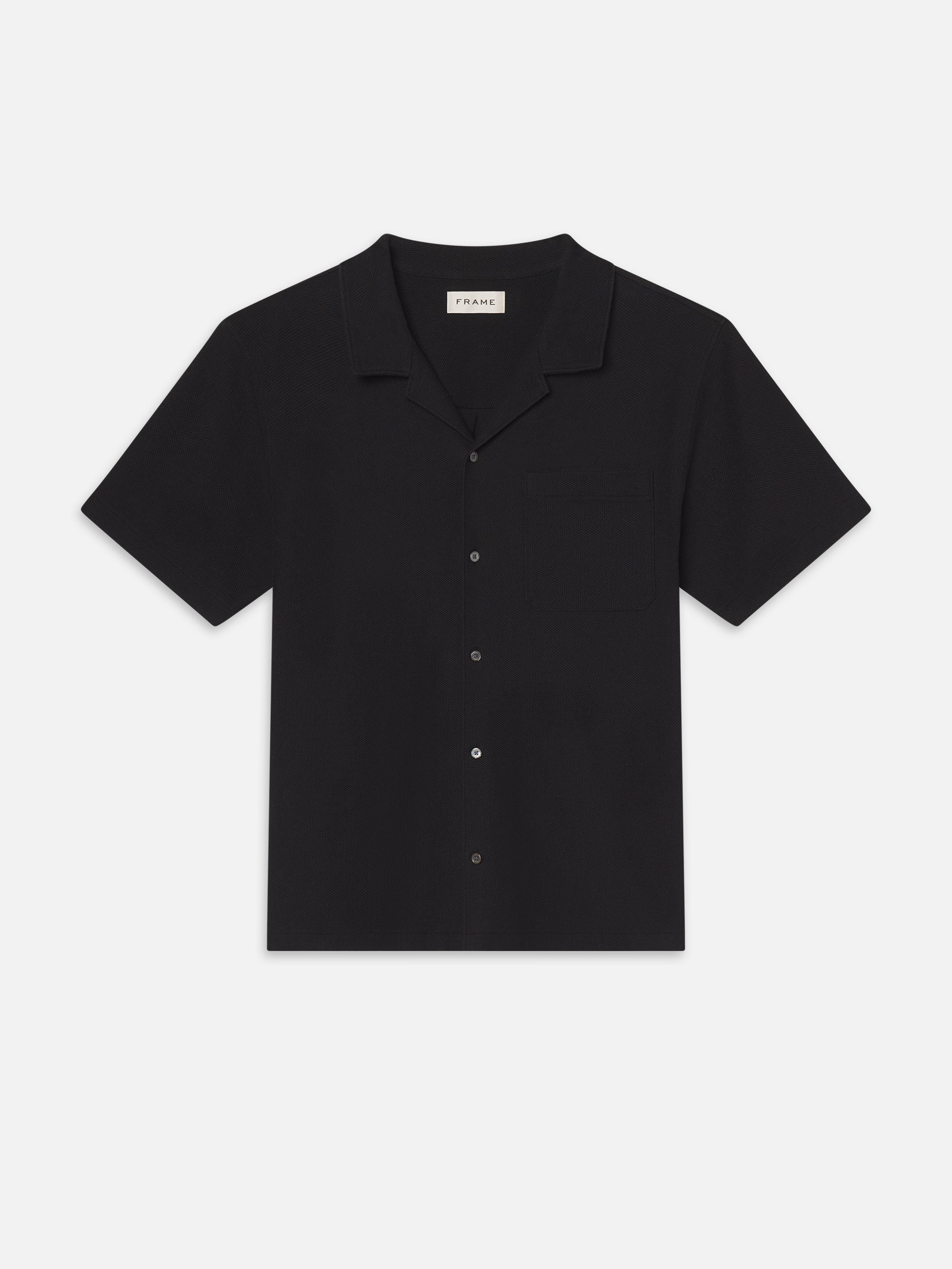 Stylish Jacquard Short Sleeve Relaxed Shirt for Men - Breathable Black Casual Shirt - Perfect for Summer Outings & Beach Vacations