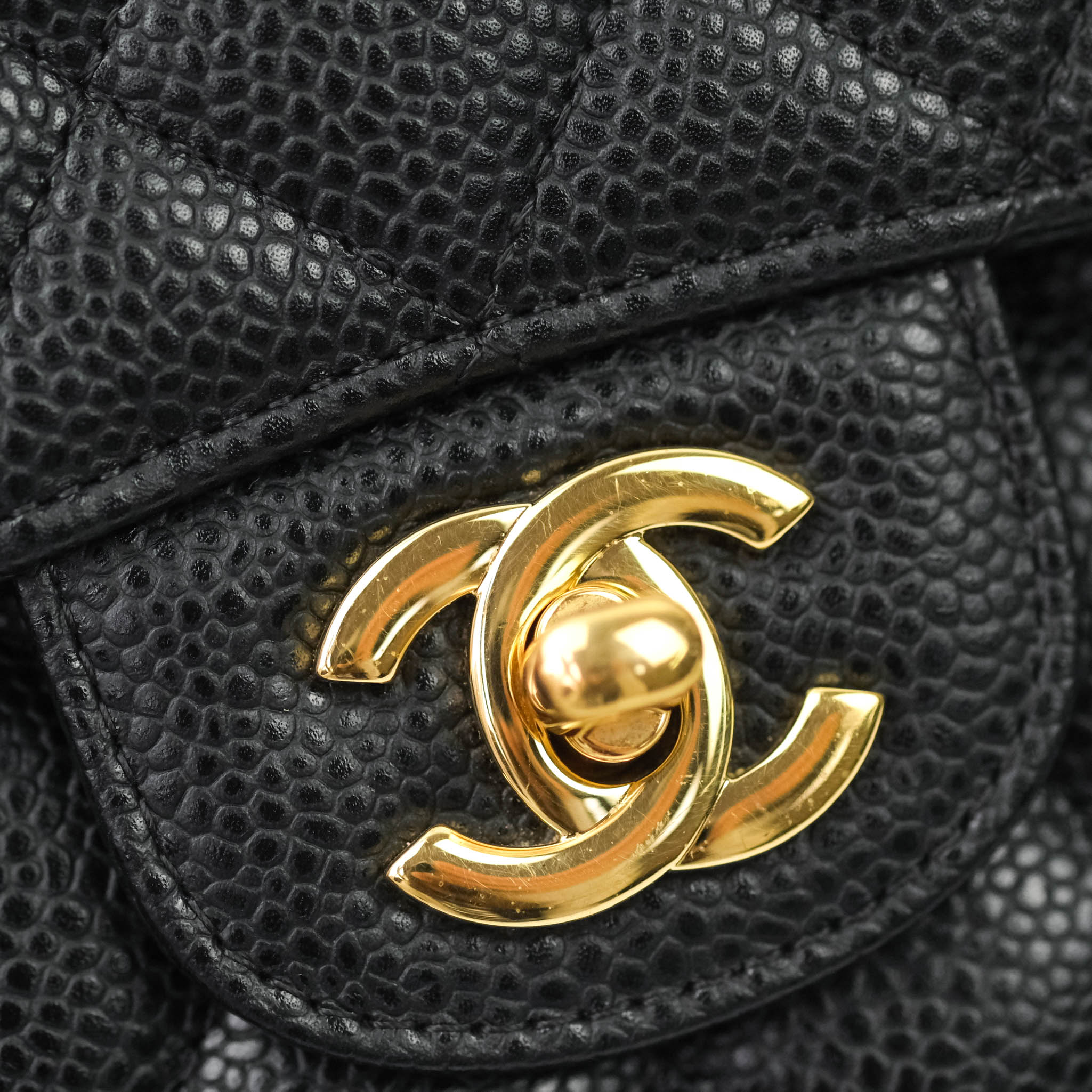 Chanel Classic Medium Double Flap Bag Black Caviar Leather with Gold Hardware - Luxury Shoulder Bag for Women, Perfect for Work, Parties & Special Occasions