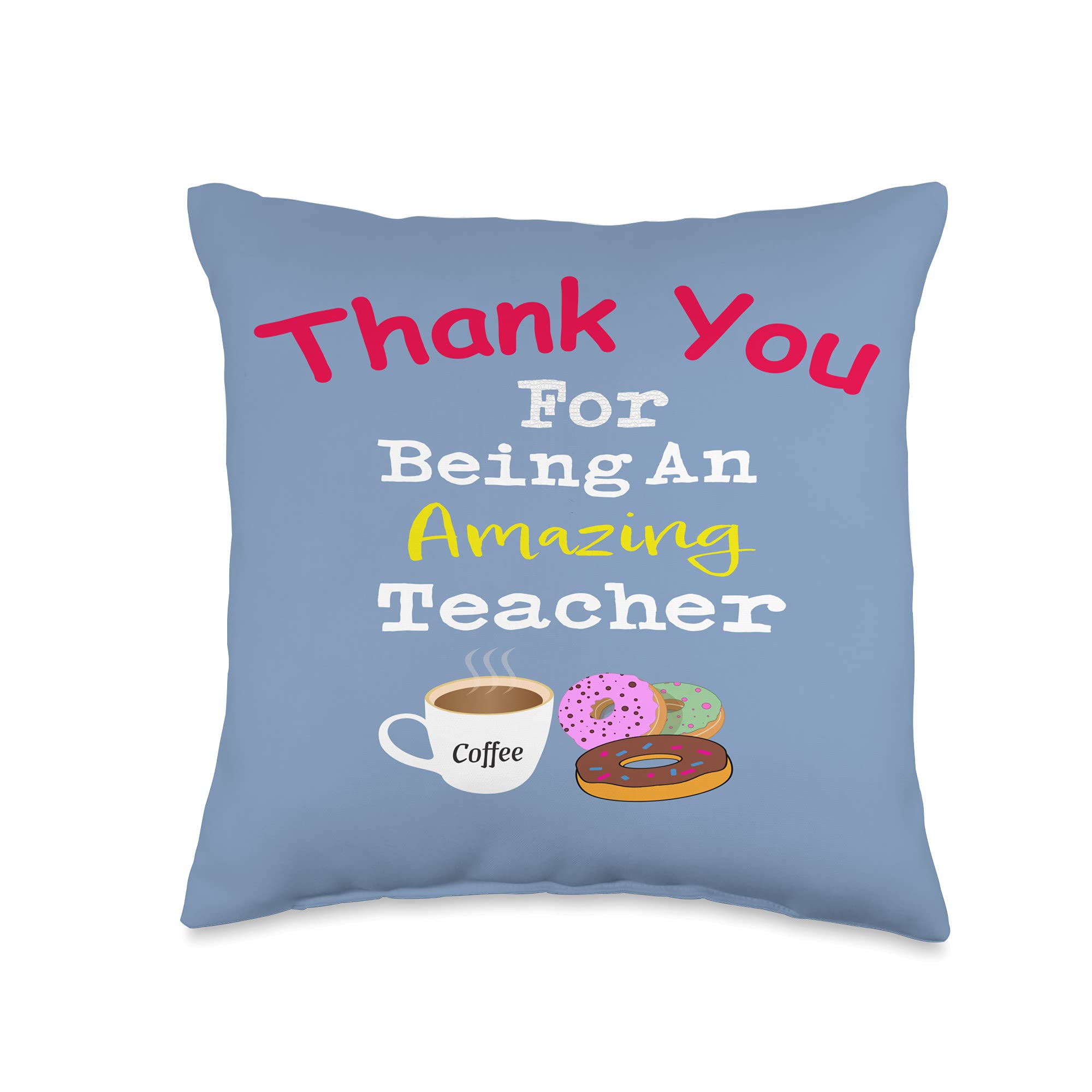 Best Teacher Gifts - 16x16 Multicolor Throw Pillow for Classroom Decor, Virtual Teacher Appreciation & Thank You Presents - Perfect for Teacher's Day, Retirement Gifts & Home Office Decor