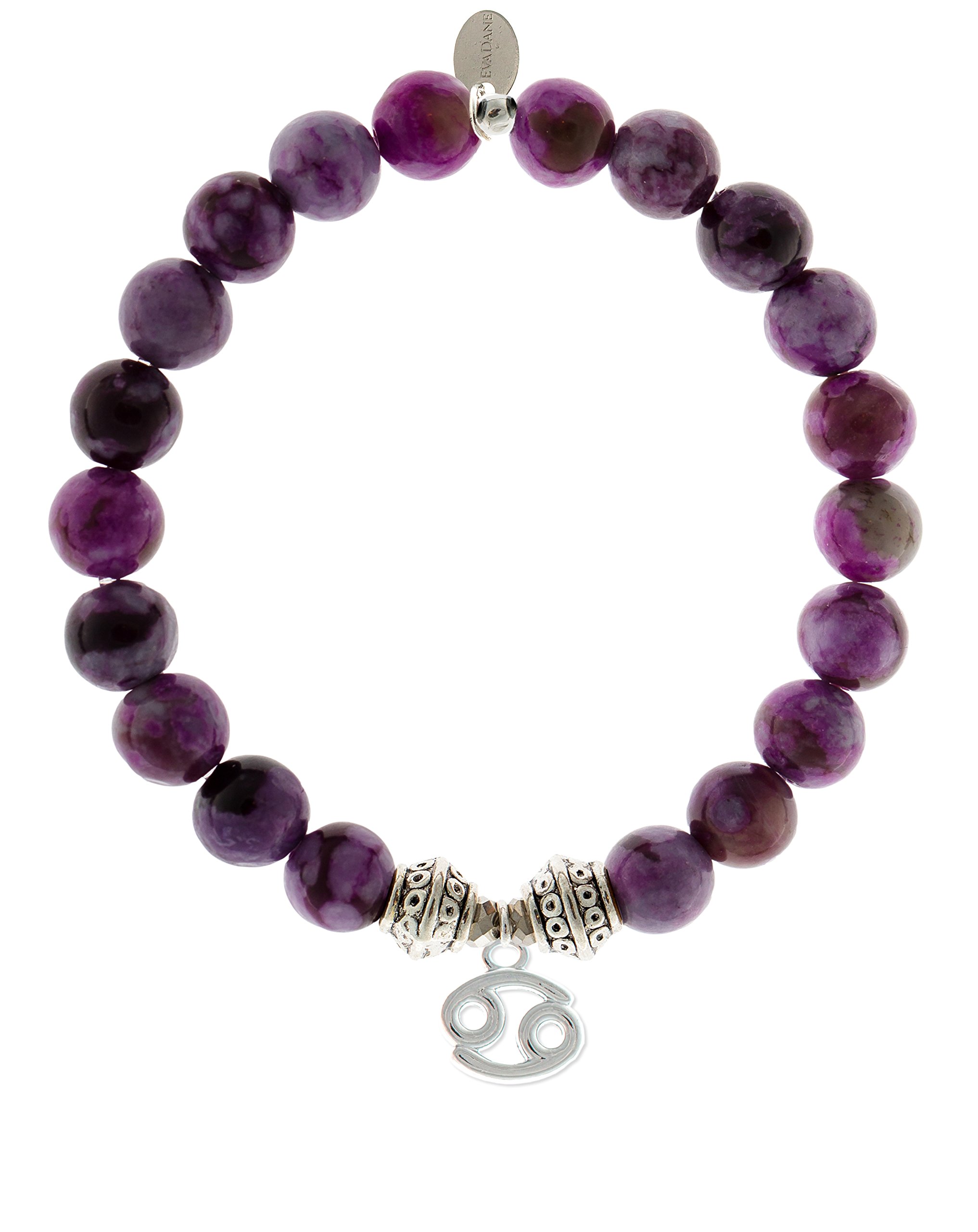 EvaDane Genuine Sugilite Gemstone Tibetan Bead Stretch Bracelet - Healing Crystal Jewelry for Women, Meditation & Spiritual Protection | Perfect for Yoga, Energy Balancing & Stress Relief