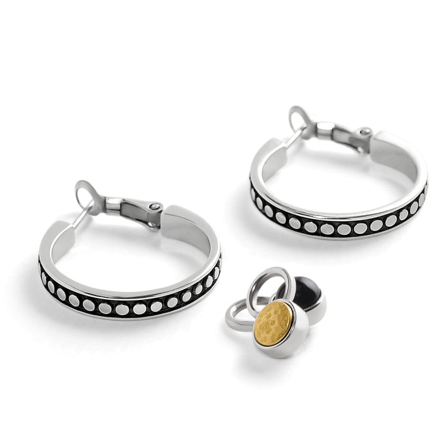 Pebble Dot Onyx Reversible Hoop Earrings for Women - Trendy Black Stone Dangle Earrings for Everyday Wear & Special Occasions