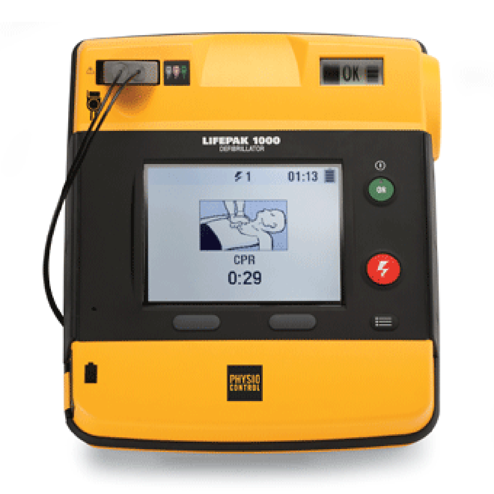 LIFEPAK 1000 Defibrillator with ECG Display & Manual Override - Portable AED for Emergency Cardiac Care in Homes, Offices & Public Spaces