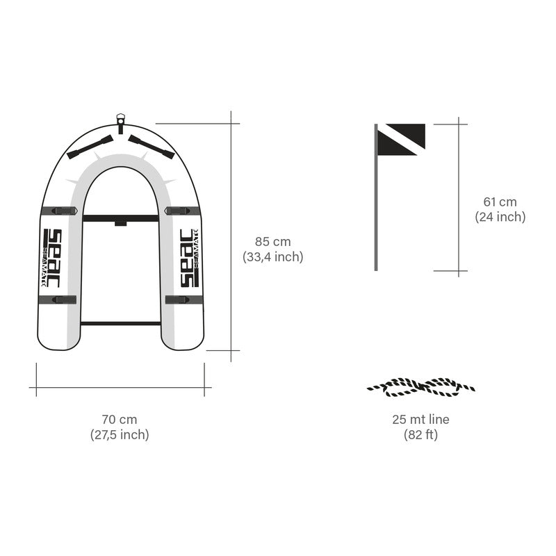 Inflatable Boat Gangway - Seac Sea Mate Portable Dock Ladder for Easy Water Access | Perfect for Boating, Kayaking, and Water Sports