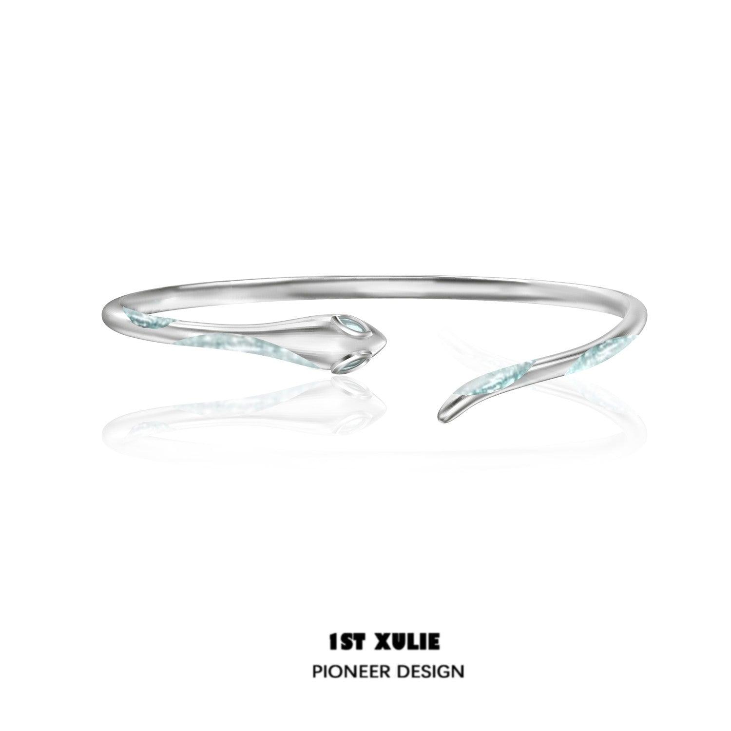 Frozen Serpent Girl Sterling Silver Bracelet - Elegant Snake Jewelry for Women - Perfect for Parties, Gifts & Everyday Wear