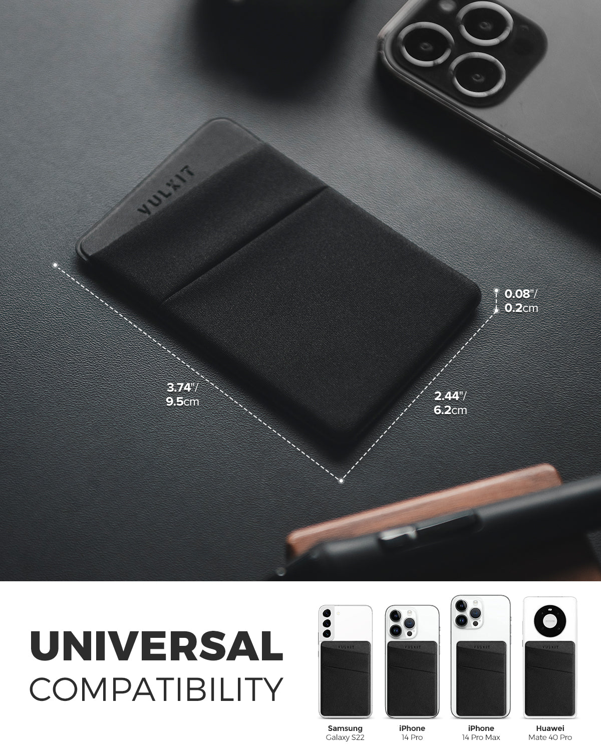 VPA105 Slim Elastic Adhesive Phone Card Holder - Sticky Pocket for Credit Cards, IDs & Cash - Perfect for Phones, Wallets & Travel Accessories