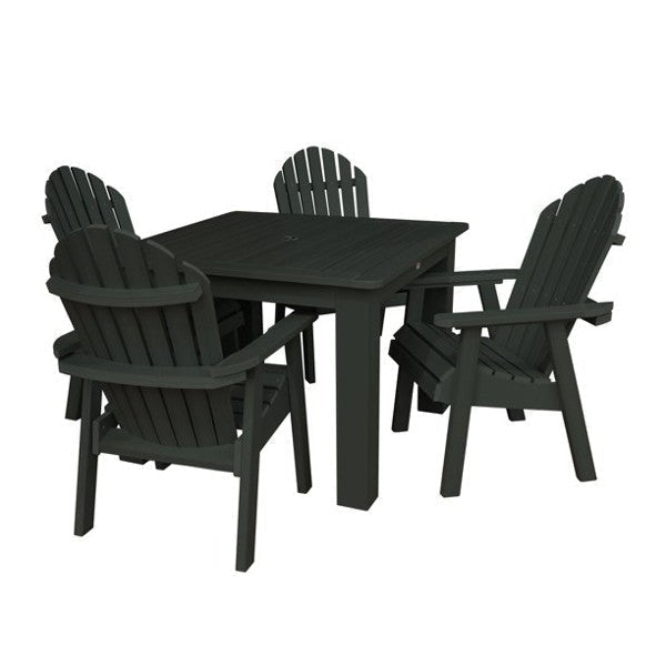 Hamilton Adirondack 5-Piece Square Outdoor Dining Set - Patio Furniture for Backyard, Garden, Deck & Poolside Dining