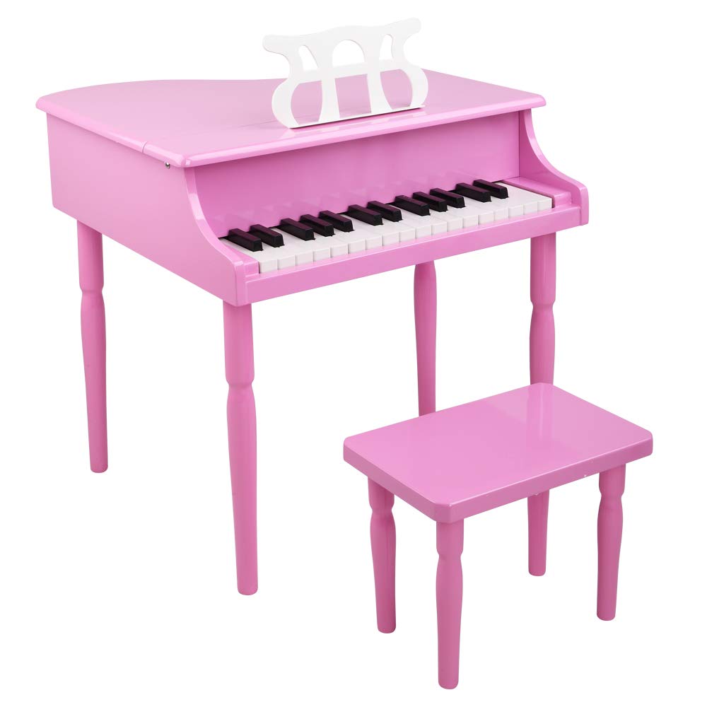 30-Key Wooden Piano for Kids - Pink Children's Musical Toy with Music Stand & Mechanical Sound Quality | Perfect for Early Childhood Music Education & Playroom Decor