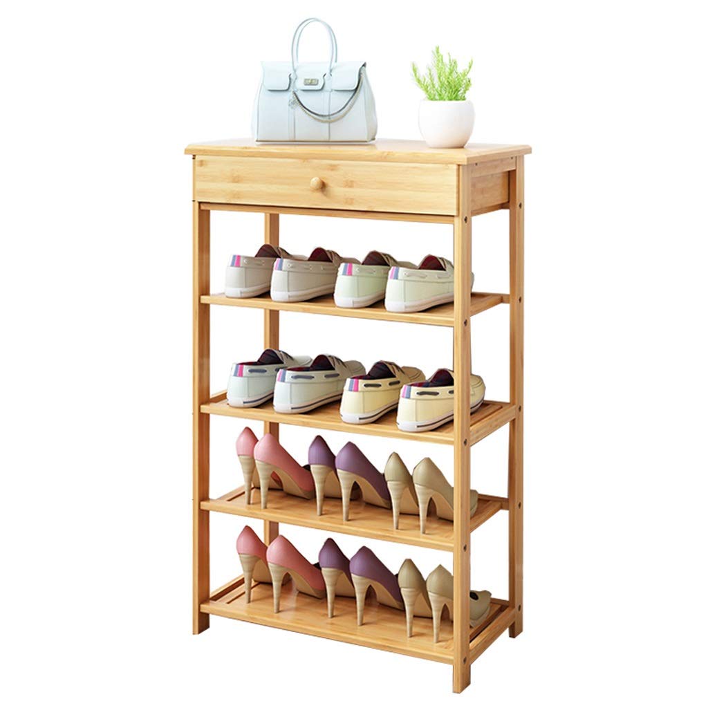 4-Tier Shoe Rack with Drawer - Multi-Functional Storage Shelf for Shoes & Clothes | Free Standing Closet Organizer for Bedroom, Entryway & Dorm (Classic Style, 4 Layers)