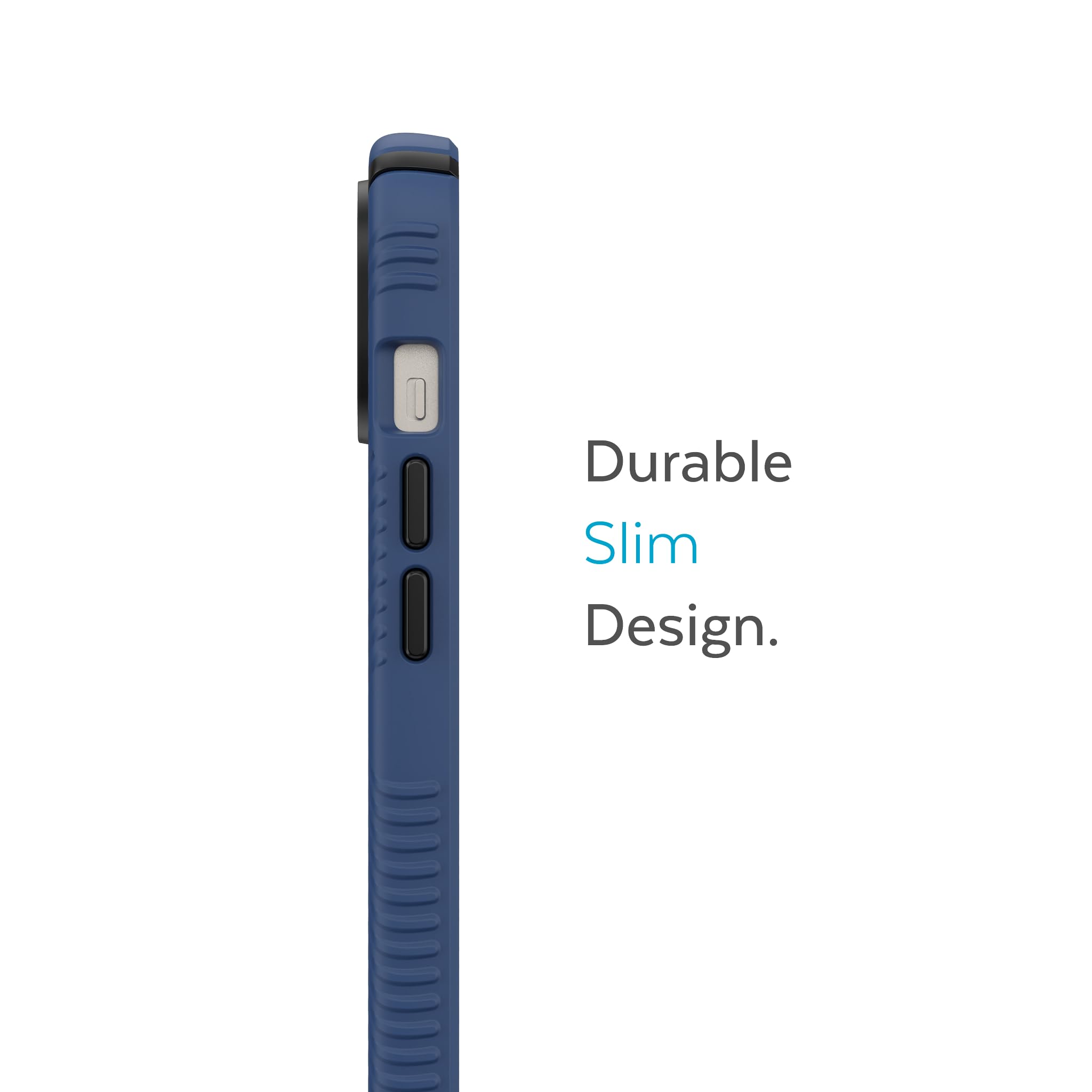 Speck Presidio2 Grip iPhone 14 Plus Case - Slim Dual Layer Protective Cover with MagSafe Compatibility | Drop & Scratch Resistant | 6.7 Inch Shockproof Phone Case (Coastal Blue/Black/White) - Perfect for Outdoor Activities, Travel & Daily Protection