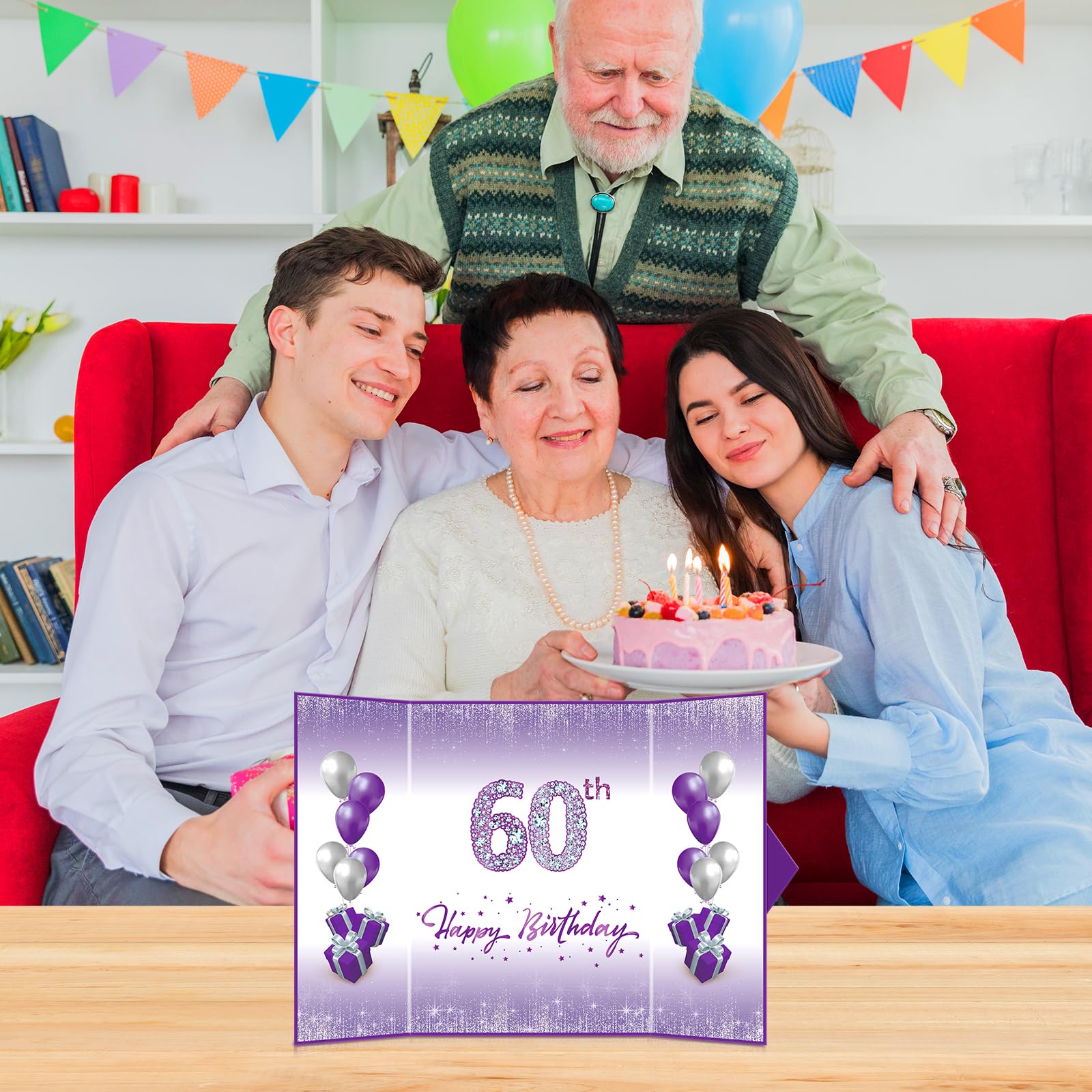Purple & Silver 60th Birthday Party Decorations Set - Unique Guest Book Alternative for Women & Men - Perfect for 60th Anniversary Celebrations, Gifts, and Party Supplies | Great for Milestone Birthday Decor, Signature Keepsake, and Special Occasion Favors