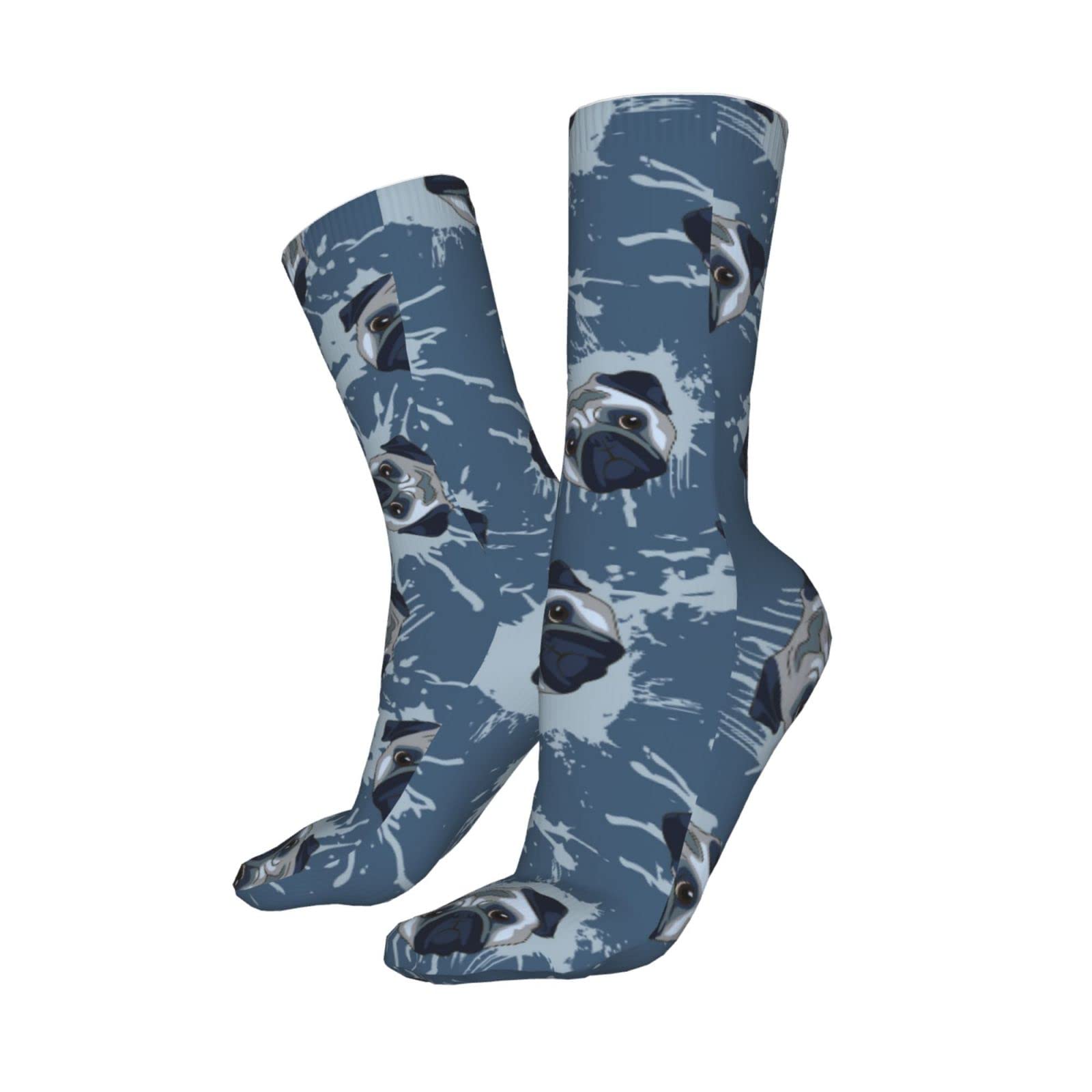 Pug Print Men's Athletic Ankle Socks - Running & Casual Wear