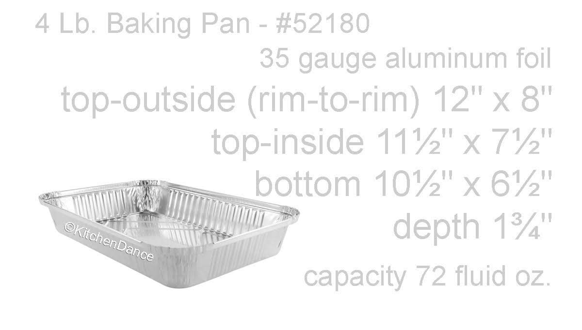 KitchenDance 4-Pound Disposable Black Aluminum Foil Baking Pan with Lid - Oblong Aluminum Foil Pans for Cooking, Storing & Meal Prep - Perfect for Home Kitchens, Restaurants & Catering (Pack of 200) - Ideal for Baking Casseroles, Storing Leftovers & Party Food Preparation