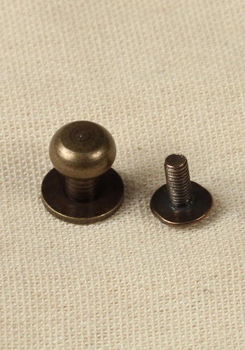 Antique Brass M3 Button Rivets 9.7x8.0mm - Decorative Fasteners for Leather Crafts, DIY Projects & Costume Accessories