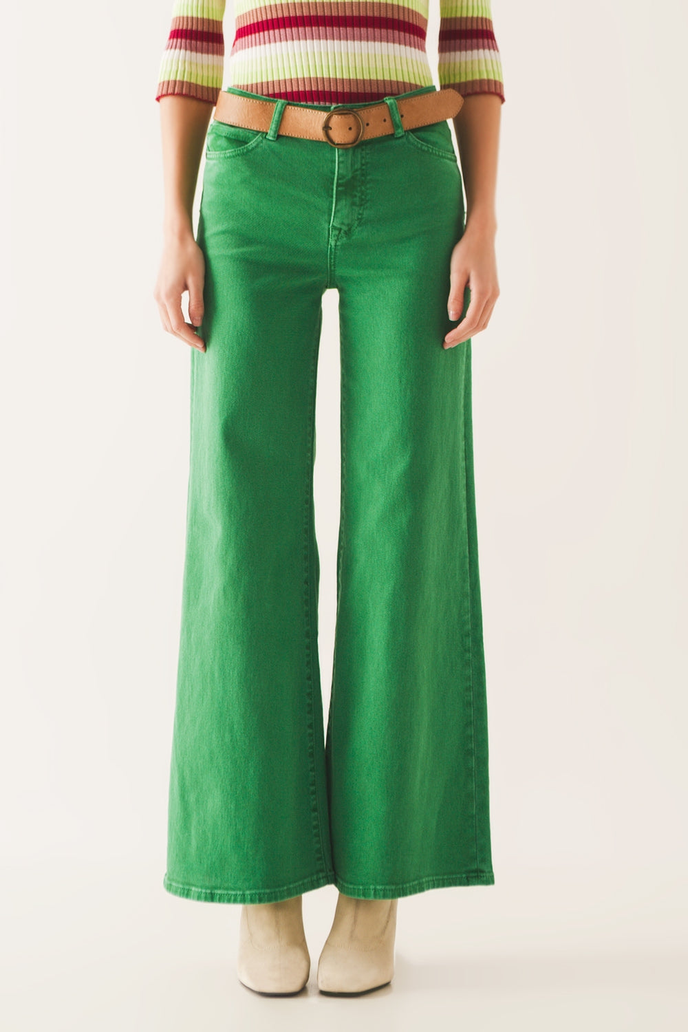 Stylish Green Cotton Blend Jeans for Women - Perfect for Casual Outfits & Everyday Wear