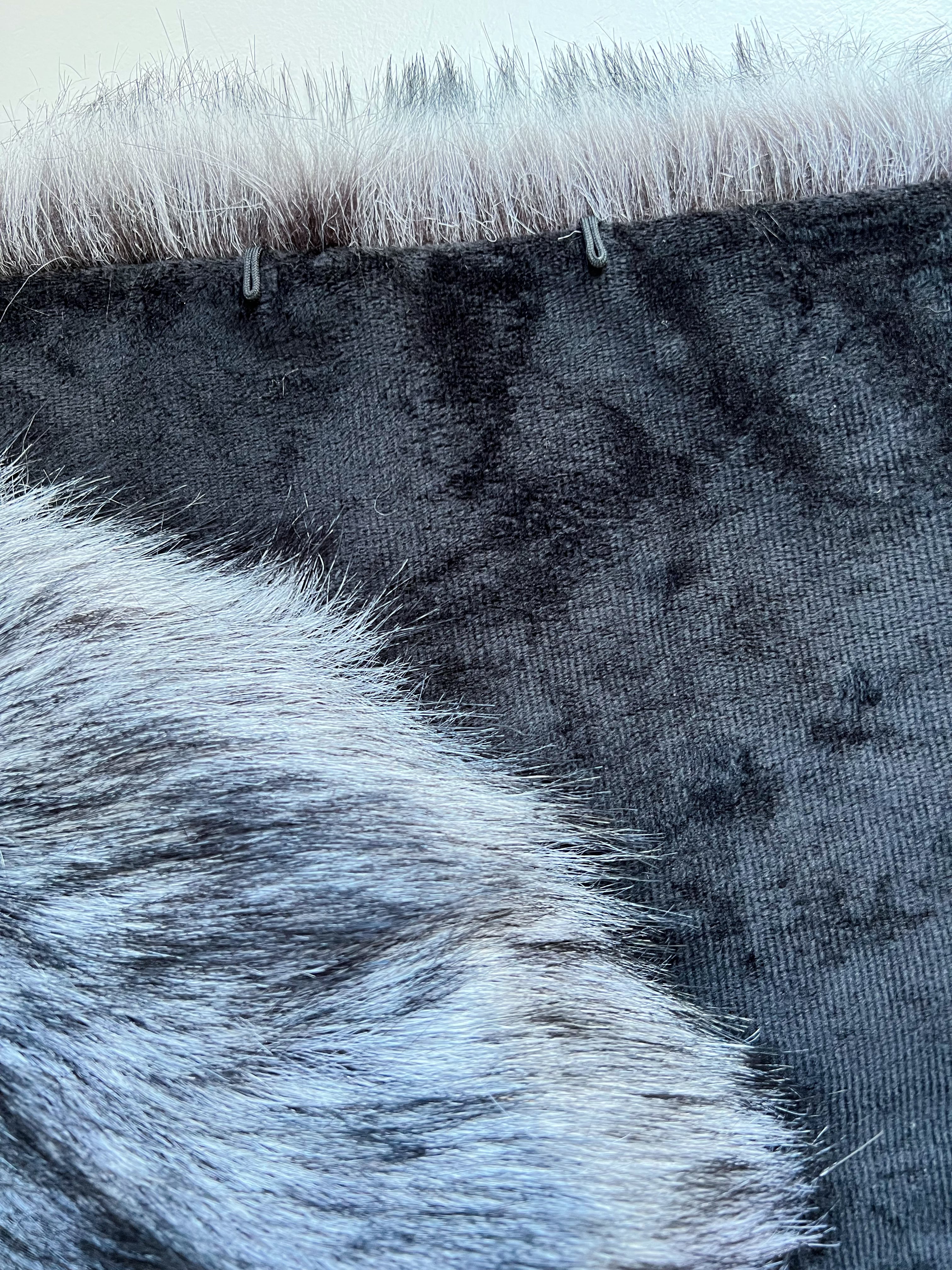 Elegant Dark Grey Fur Shawl for Brides - Soft & Luxurious Winter Wedding Wrap (DGry03) - Perfect for Bridal Photos, Ceremonies & Cold Weather Events