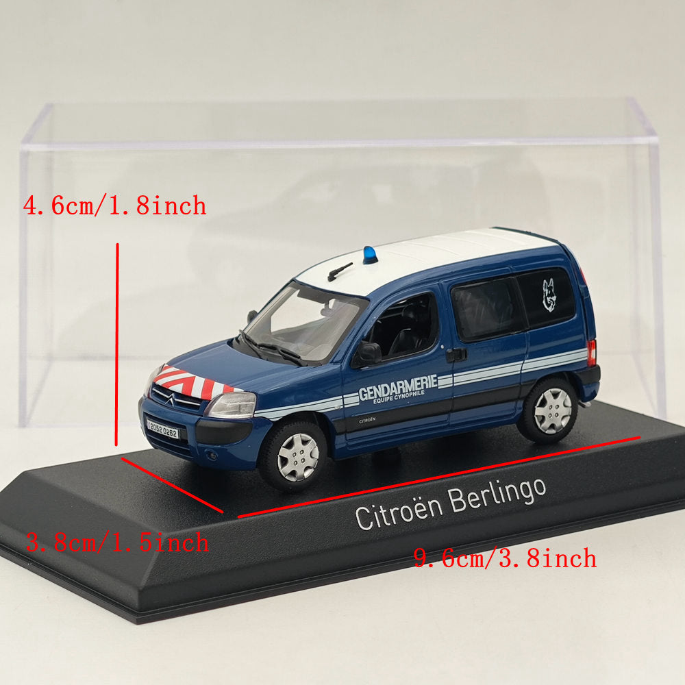 1/43 Scale Norev Citroen Berlingo Gendarmerie Cynophile Diecast Model Car 2005 - Police K9 Unit Vehicle Collectible for Display & Gifts