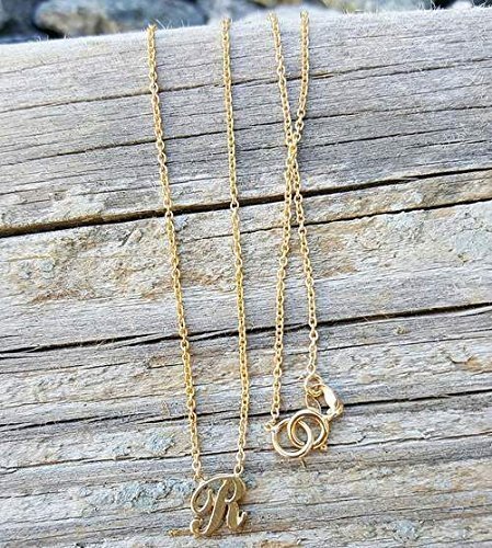 14K Gold Initial Necklace - Personalized A to Z Alphabet Letter Pendant, Dainty Script Monogram Necklace for Women, Perfect Valentine's Day & Mother's Day Gift Jewelry - Ideal for Everyday Wear, Date Nights & Special Occasions