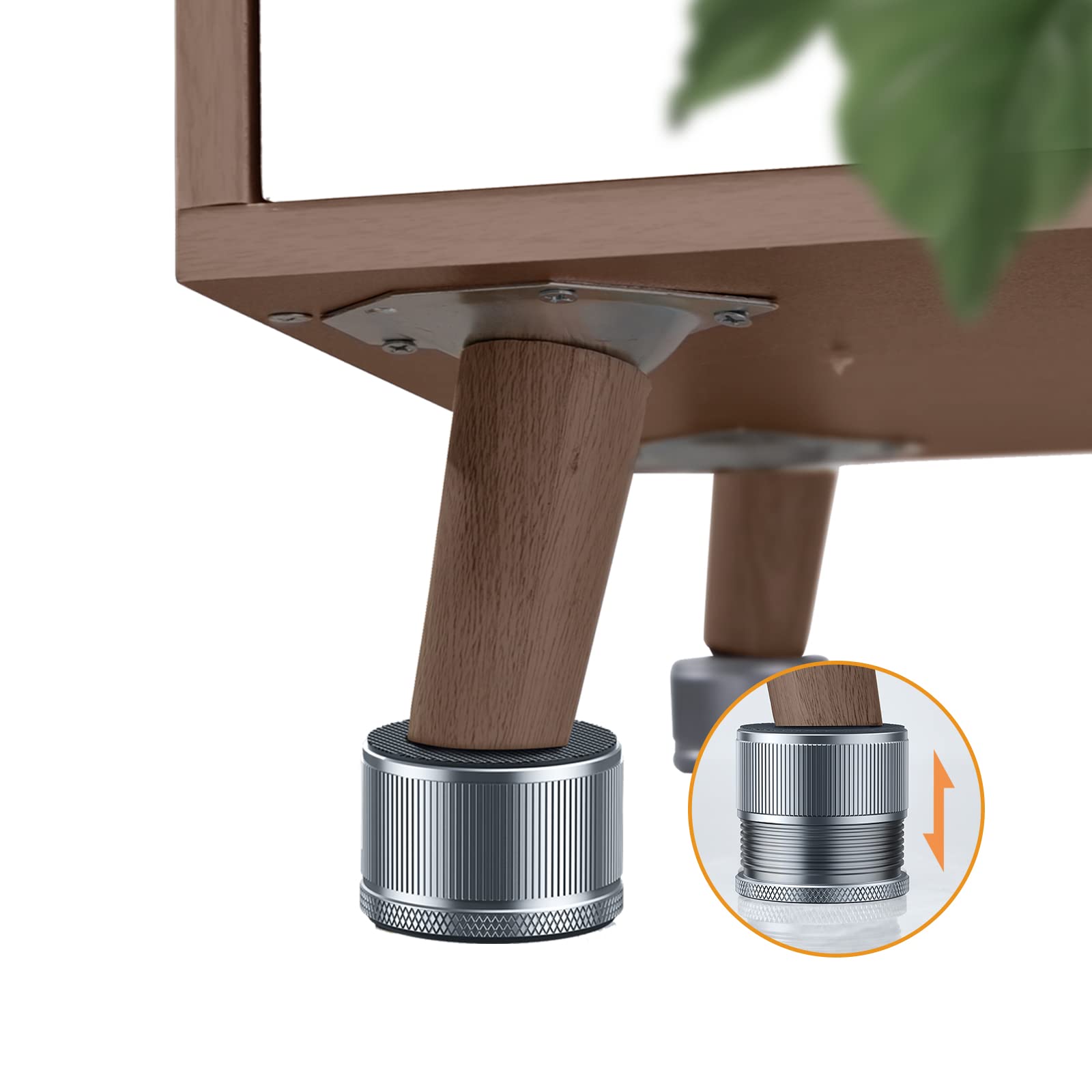 Nediea 1.5 Inch Heavy Duty Metal Bed Risers - Adjustable Furniture Lifters (0.9