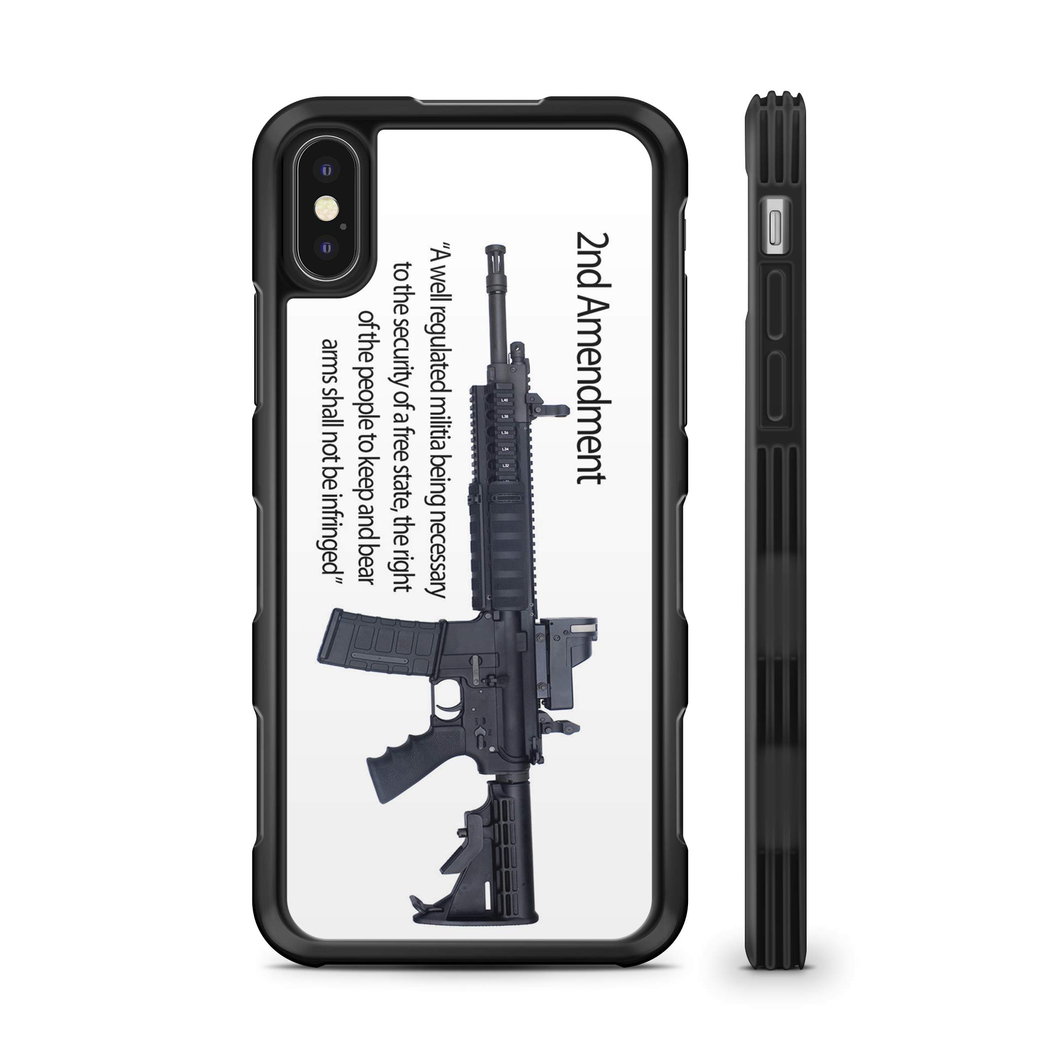 iPhone Xs MAX 2nd Amendment AR-15 Gun Rights Shockproof TPU Rubber Phone Case - Durable Protection for Shooting Range & Outdoor Activities