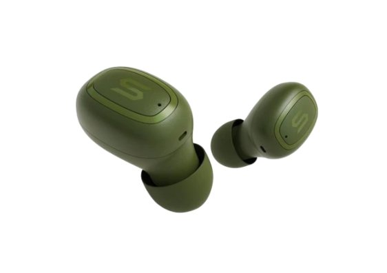 SOUL S Gear Universal True Wireless Earbuds - Bluetooth 5.0, Green Color, Noise Cancelling, 24H Playtime for Running, Gym, Work & Travel