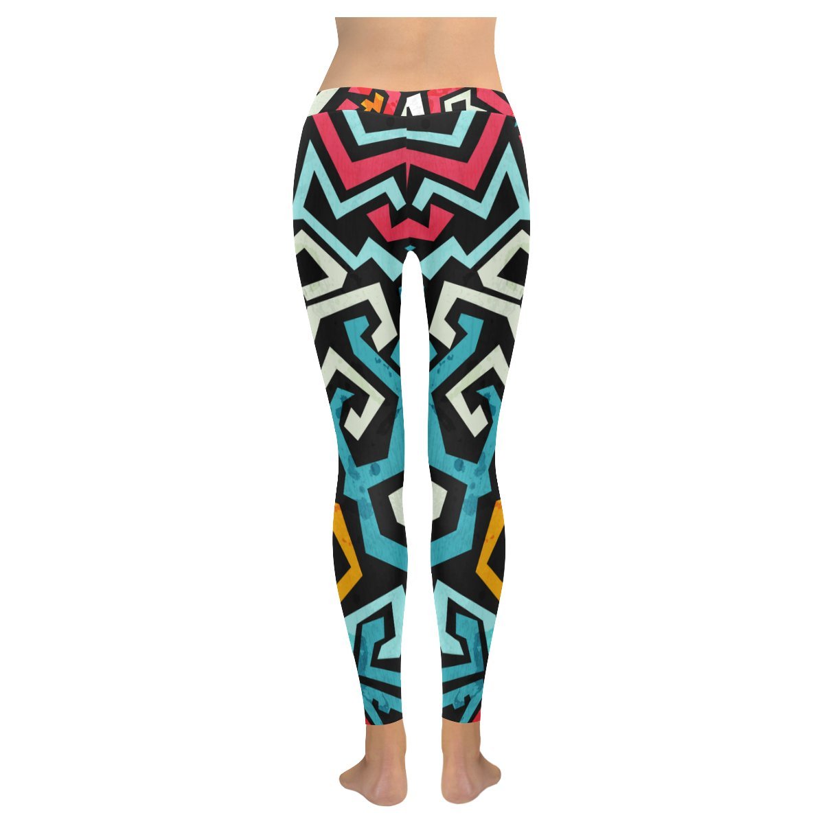 Women's Graffiti Print Capri Yoga Leggings - High Waisted Workout Pants for Running, Gym & Lounge - Trendy Athletic Wear for Fitness & Casual Style