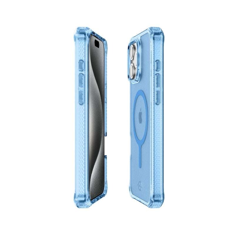 iTSKINS Hybrid Rugged Case for iPhone 16 Pro - Blue | Shockproof Protective Cover with Screen Protector | Perfect for Outdoor, Travel & Daily Use