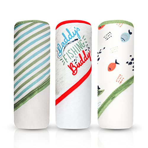 3 Pack Soft Hooded Baby Bath Towels for Newborns & Toddlers - Absorbent Cotton Infant Towel Set for Boys & Girls | Perfect for Bath Time, Swimming & Spa Days