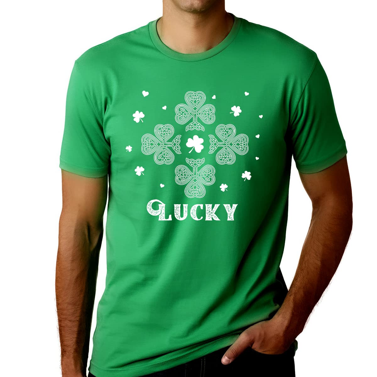 Men's St. Patrick's Day Shirt - Lucky Clover & Shamrock Graphic Tee for St. Patty's Day Celebration | Irish-Themed Casual Wear for Parties & Parades