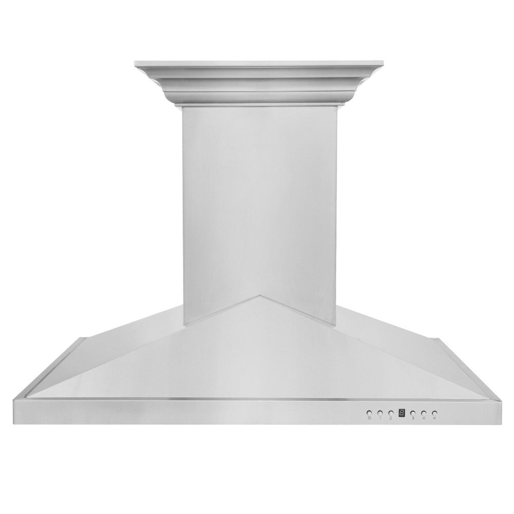 ZLINE GL1iCRN BT Stainless Steel Ducted Vent Island Mount Range Hood with Built-in CrownSound Bluetooth Speakers - Professional Kitchen Ventilation for Home Chefs & Entertaining