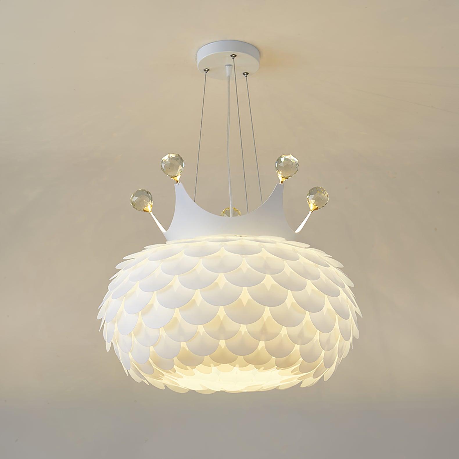 Aluvia Crown Pendant Lamp - Modern Chandelier Lighting Fixture for Dining Room, Bedroom, or Living Room Decor