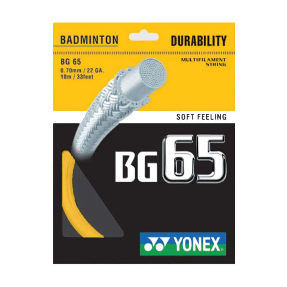 Yonex BG 65 Badminton String - 10m Reel (9 Color Options) | High Performance String for Badminton Rackets | Perfect for Tournament Play & Training