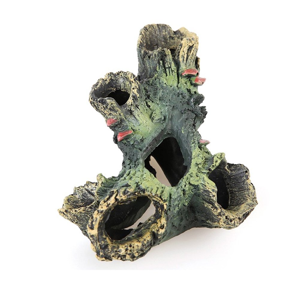 Guohanfsh Decaying Trunk Aquarium Decor - Natural Betta Fish Hideout with Holes | Freshwater Fish Tank Wood Ornament for Aquatic Pets | Perfect for Aquascaping & Creating Natural Habitats