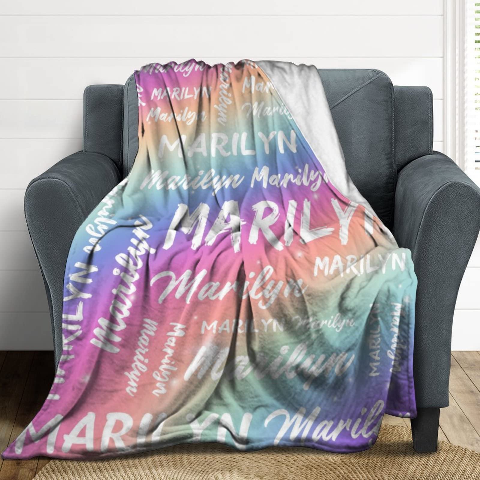 Personalized Baby Blankets for Boys & Girls - Custom Name Throw Blankets for Kids & Adults - 40