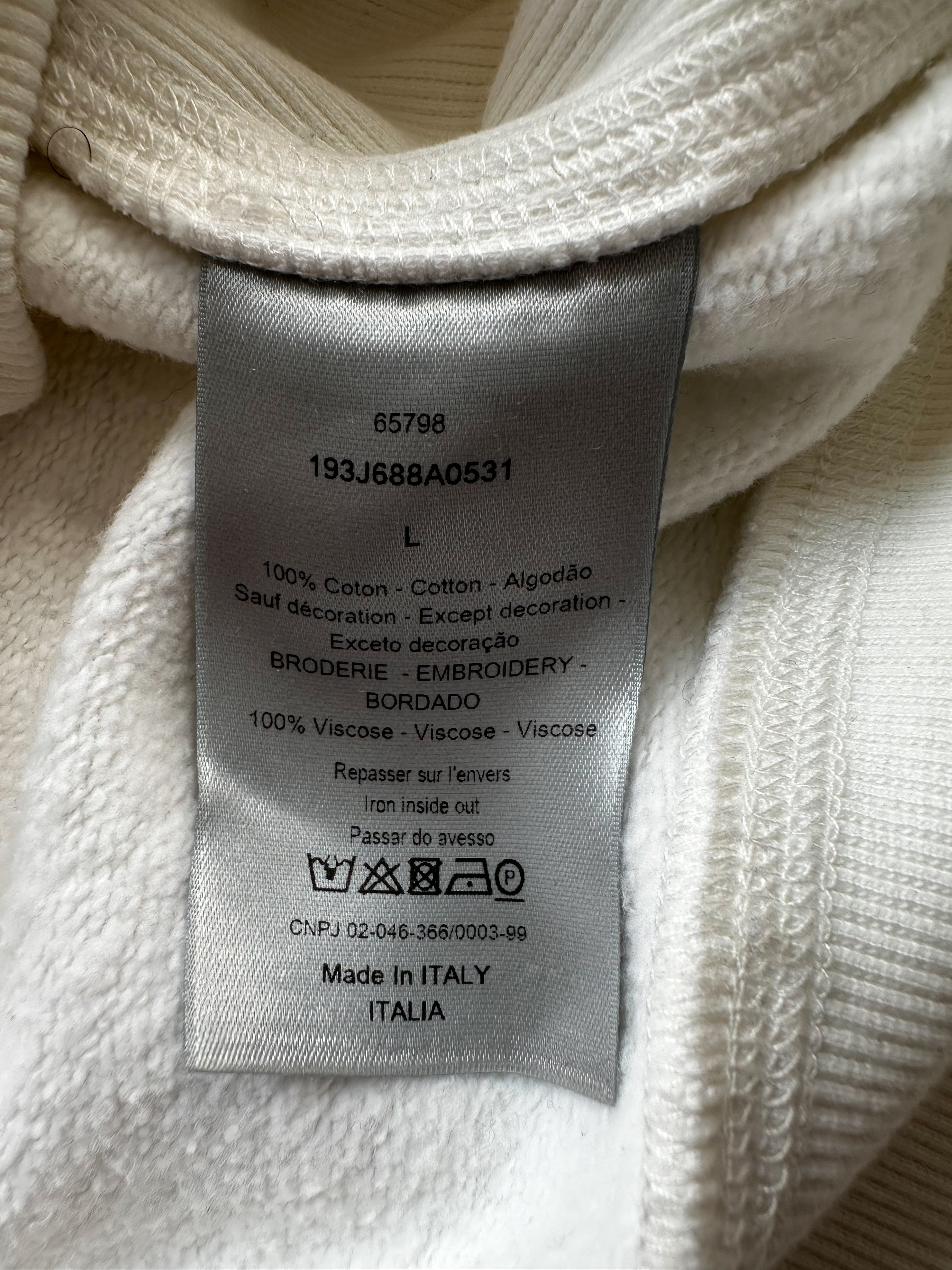 Dior Kenny Scharf White & Black Embroidered Logo Hoodie - Men's Luxury Streetwear Pullover for Casual Wear & Fashion Outfits