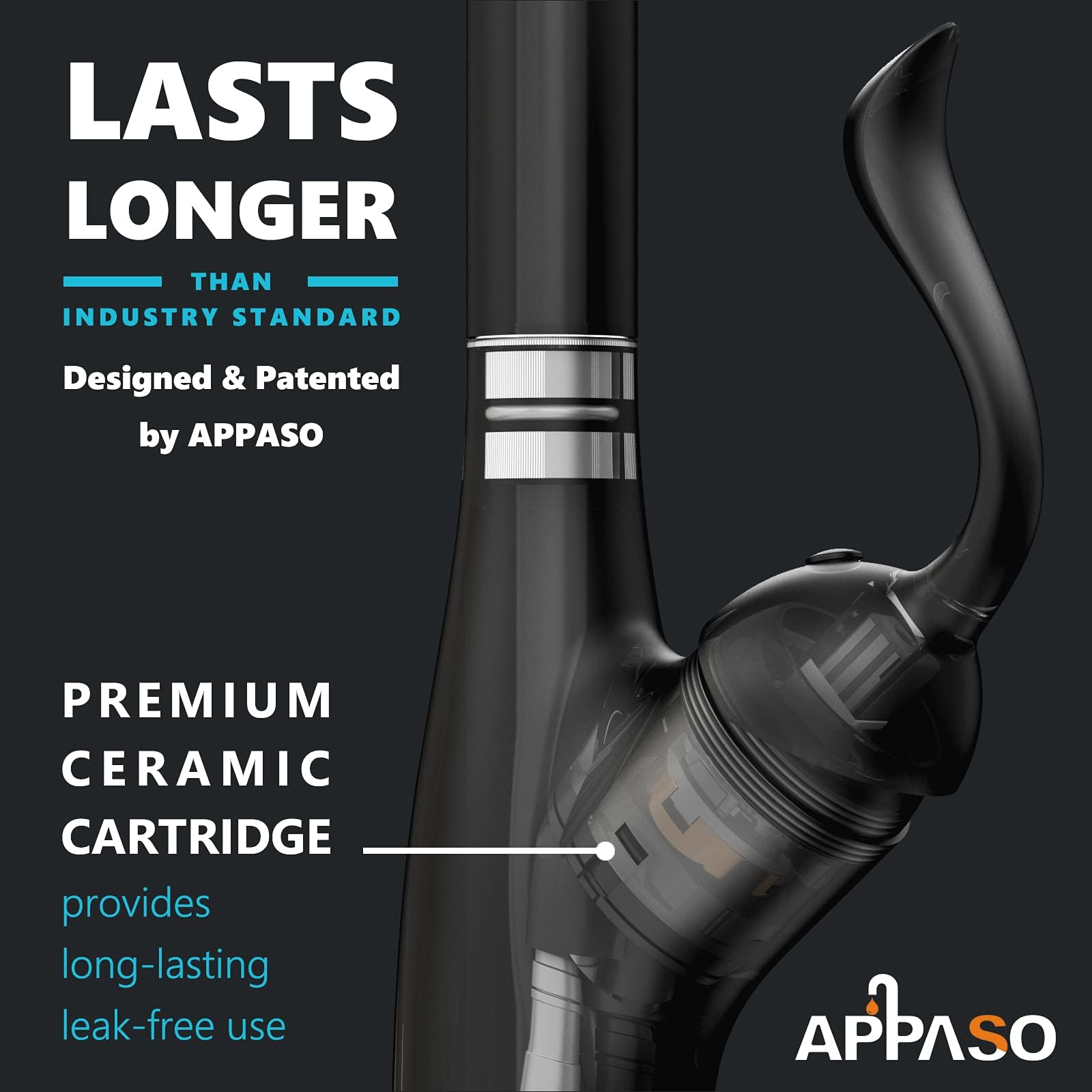 APPASO Matte Black Commercial Kitchen Faucet with Pull Down Sprayer & Soap Dispenser - High Arc Single Handle Pull Out Spray Head Sink Faucet with Deck Plate for Modern Kitchens, Restaurants & Food Service Areas