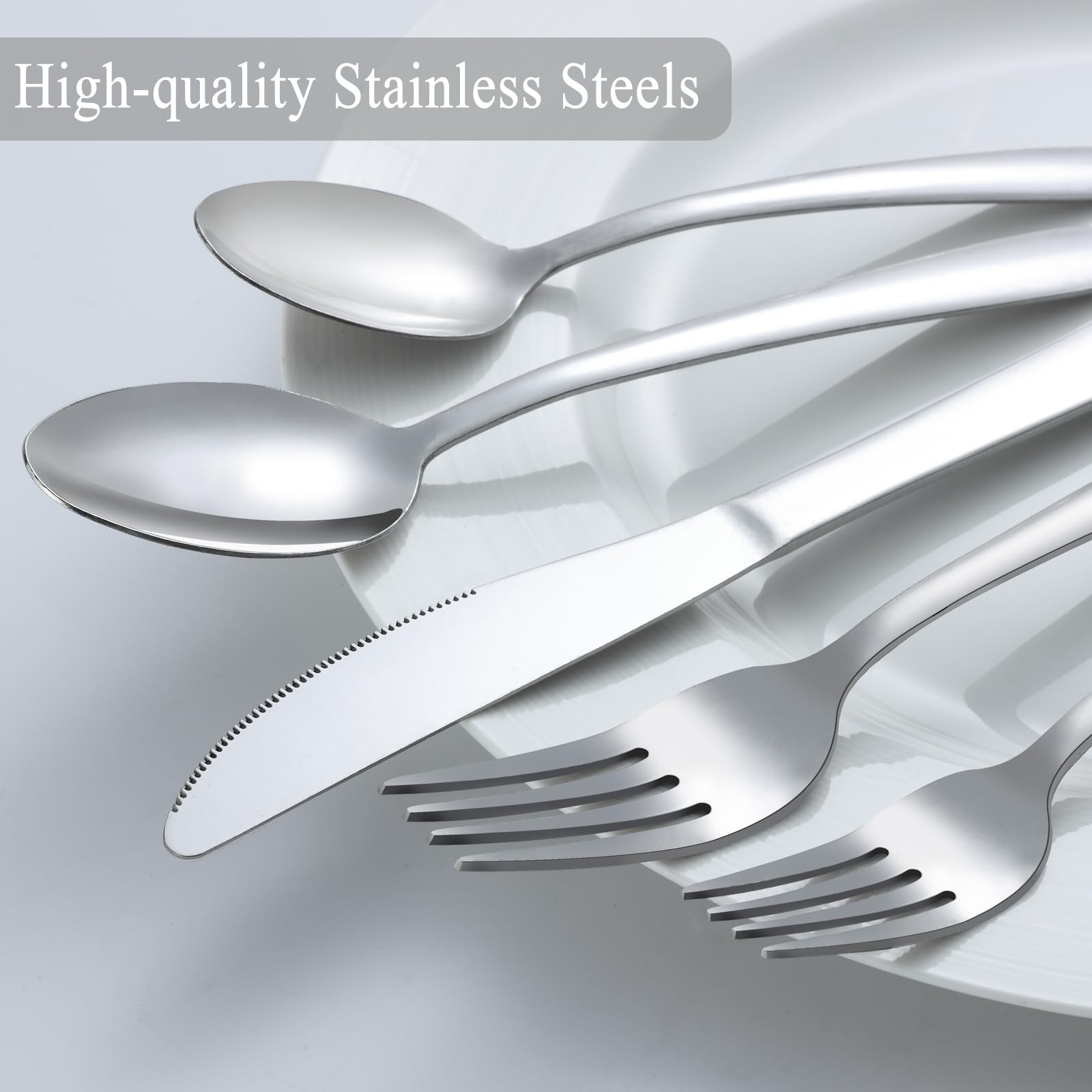 Premium 20-Piece Stainless Steel Silverware Set for 4 - Polished Flatware with Forks, Spoons & Knives | Food-Grade Cutlery for Home, Kitchen, Restaurant & Hotel | Dishwasher Safe Utensils | Perfect for Dinner Parties, Weddings & Everyday Dining