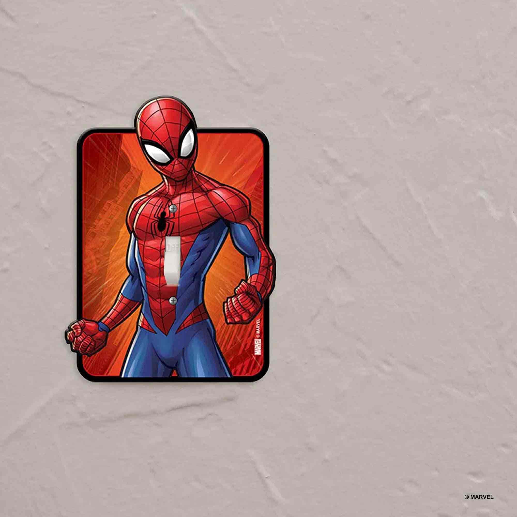 Marvel Spider-Man Embossed Metal Light Switch Cover - Superhero Home Decor for Bedroom, Man Cave, Kids Room & Office - Easy DIY Installation
