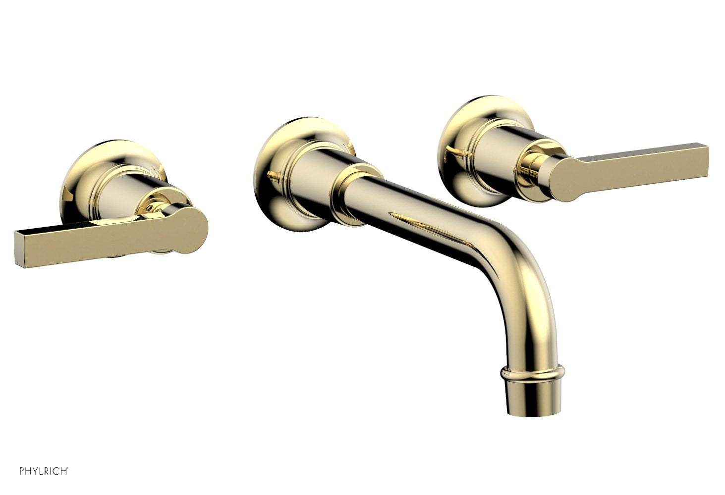 HEX MODERN Wall Mount Tub Faucet Set with Lever Handles - Model 501-59 - Perfect for Bathroom Renovation and Modern Home Decor